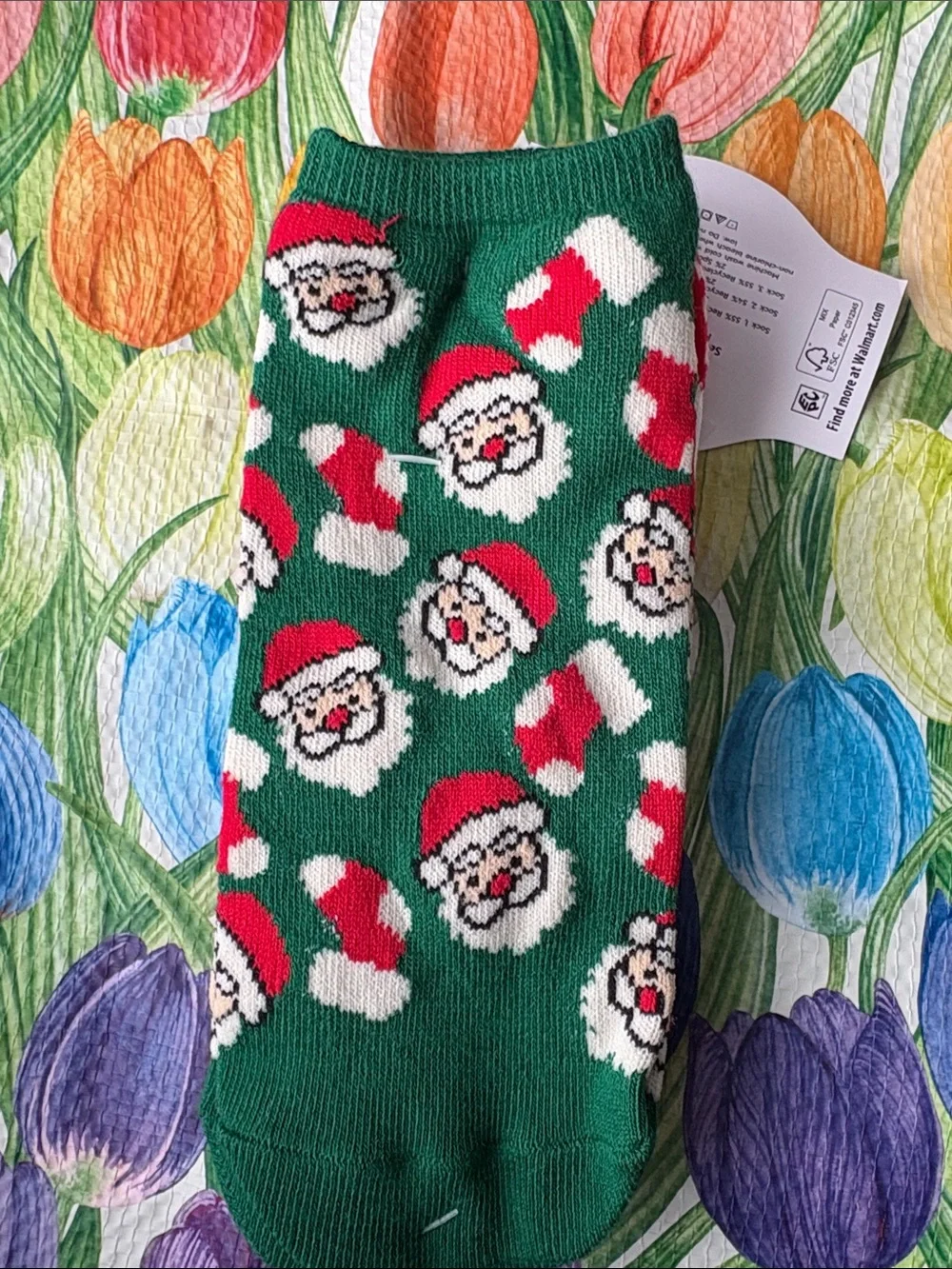 Holiday Time Red and Green Gingerbread Socks